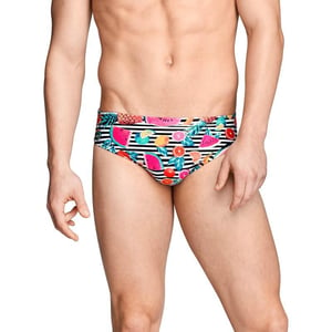 Speedo Mens Swimsuit Brief Endurance Lite Turnz PrintedFusion Coral