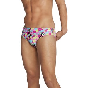 Speedo Mens Swimsuit Brief Endurance Lite Turnz PrintedPinkTurquoise