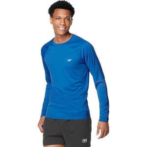 Speedo Mens Uv Swim Shirt Easy Long Sleeve Regular FitBlue Atoll