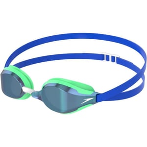 Speedo UnisexAdult Swim Goggles Speed Socket 20Cobalt PopGreen GlowFlash Blue Mirrored