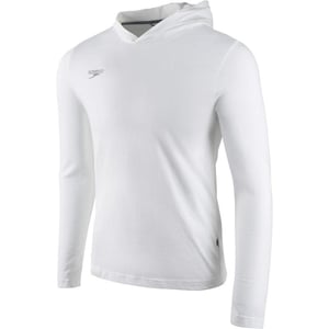 Speedo UnisexAdult TShirt Long Sleeve Hoodie Pull Over Team Warm UpWhite