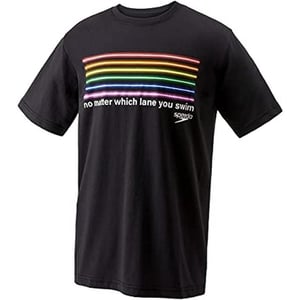 Speedo UnisexAdult TShirt Short Sleeve Crew Neck Pride GraphicPride Multi Black