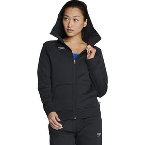 Speedo Womens Sweatshirt Full Zip Hooded Jacket Team Warm UpSpeedo Black