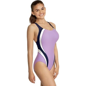 Speedo Womens Swimsuit One Piece Creora Highclo Quantum Splice High Cut SolidFusion Fairy Wren