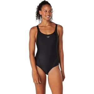 Speedo Womens Swimsuit One Piece Creora Highclo Quantum Splice High Cut SolidSheen Speedo Black