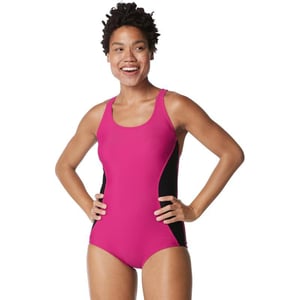 Speedo Womens Swimsuit One Piece Powerflex Ultraback SolidIllusion Festival Fuchsia