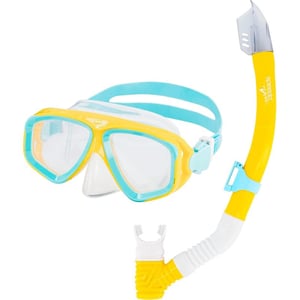 Speedo Kids Swim Snorkel Dive Mask AntiFog with Nose Cover Adventure SeriesMS Spectra YellowClear