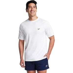 imageSpeedo Mens UV Swim Shirt Short Sleeve Loose Fit Easy TeeWhite