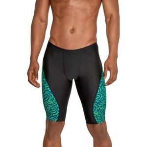 imageSpeedo Mens Xtra Life Lycra Cyber Swirl Brief SwimsuitTeam Blue Green