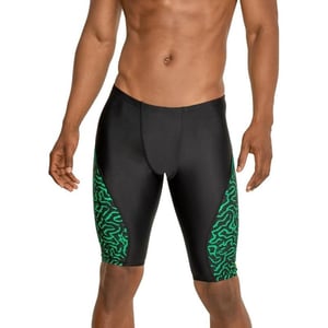 imageSpeedo Mens Xtra Life Lycra Cyber Swirl Brief SwimsuitTeam Green