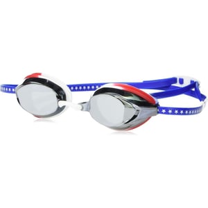 imageSpeedo UnisexAdult Swim Goggles Vanquisher Extended View Mirrored RedWhiteBlueGrey