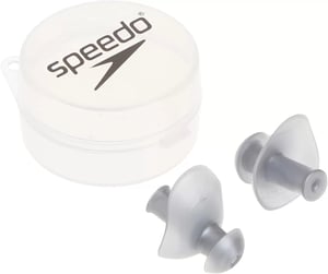 imageSpeedo Unisex Swim Training Silicone Ear Plugs  White 2 Pair Pack of 1Silver