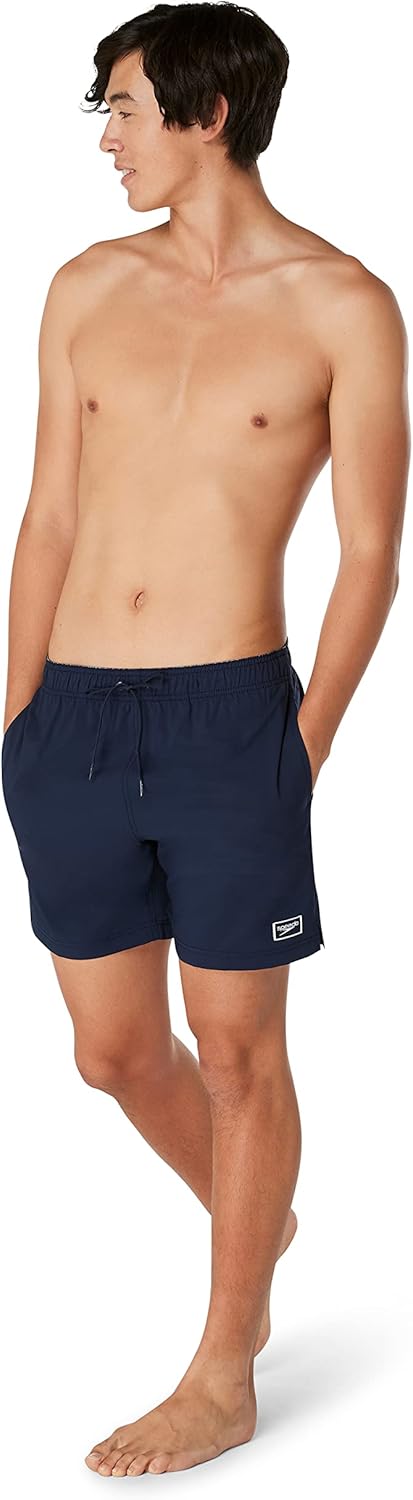 imageSpeedo Mens Swim Trunk Mid Length Redondo Solid2023 Peacoat