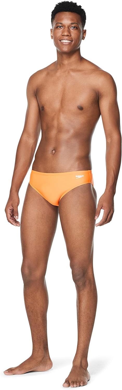 Speedo Mens Standard Swimsuit Brief Endurance The One Orange POP 34Speedo Mens Standard Swimsuit Brief Endurance The One Orange POP 34