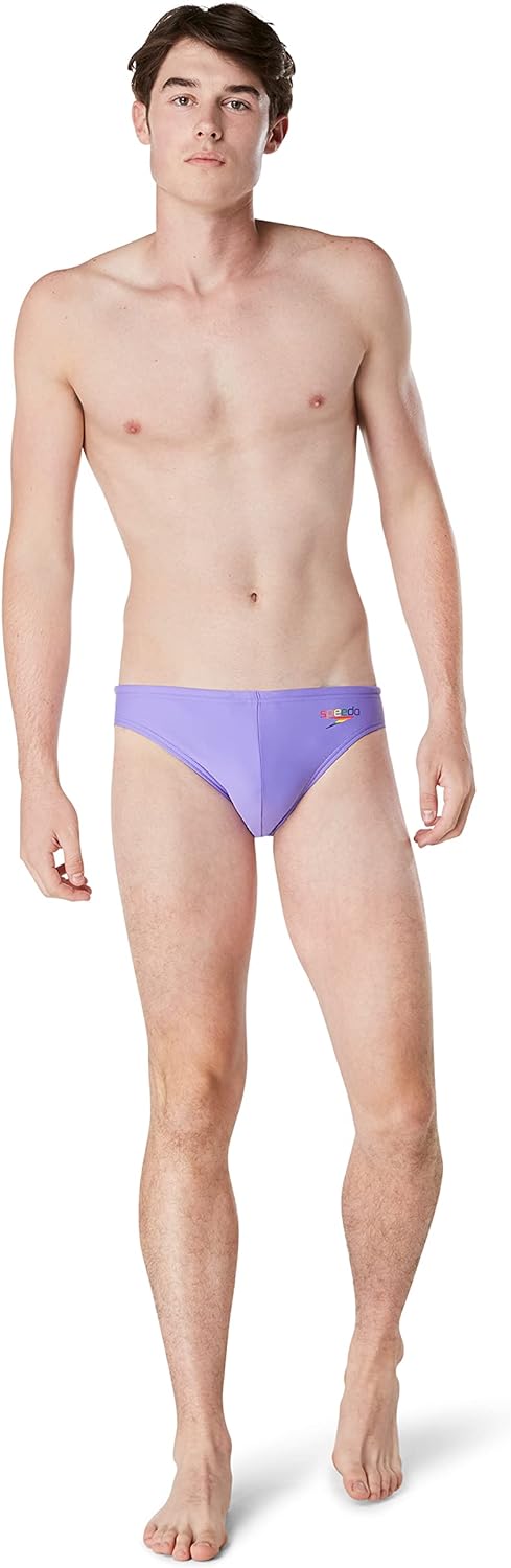 Speedo Mens Swimsuit Brief PowerFlex Eco Solar2023 Pride Wicked Purple