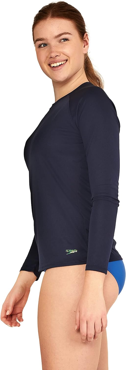 Speedo Womens Uv Swim Shirt Long Sleeve RashguardSpeedo Navy