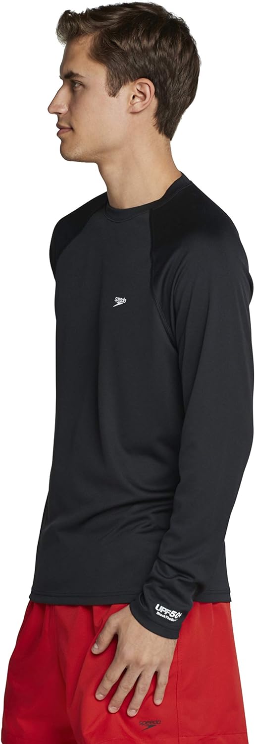 Speedo Mens Uv Swim Shirt Easy Long Sleeve Regular FitSpeedo Black