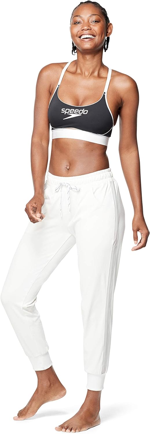 Speedo Womens Jogger Pants Relaxed Fit Team Warm UpWhite Active