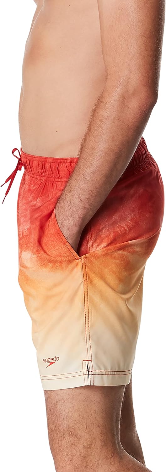 Speedo Mens Swim Trunk Mid Length SeasideOmbre Molten Lava