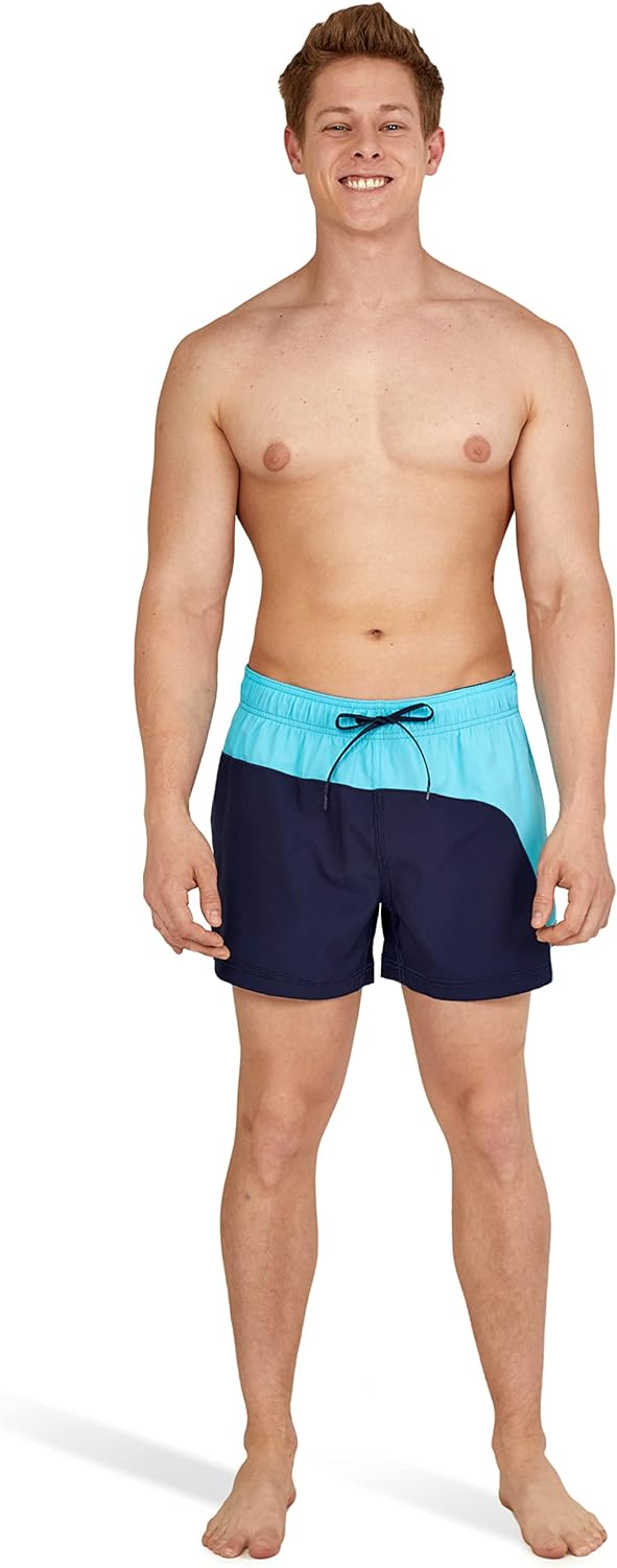 Speedo Mens Swim Trunk Short Length Redondo SolidBlock Peacoat