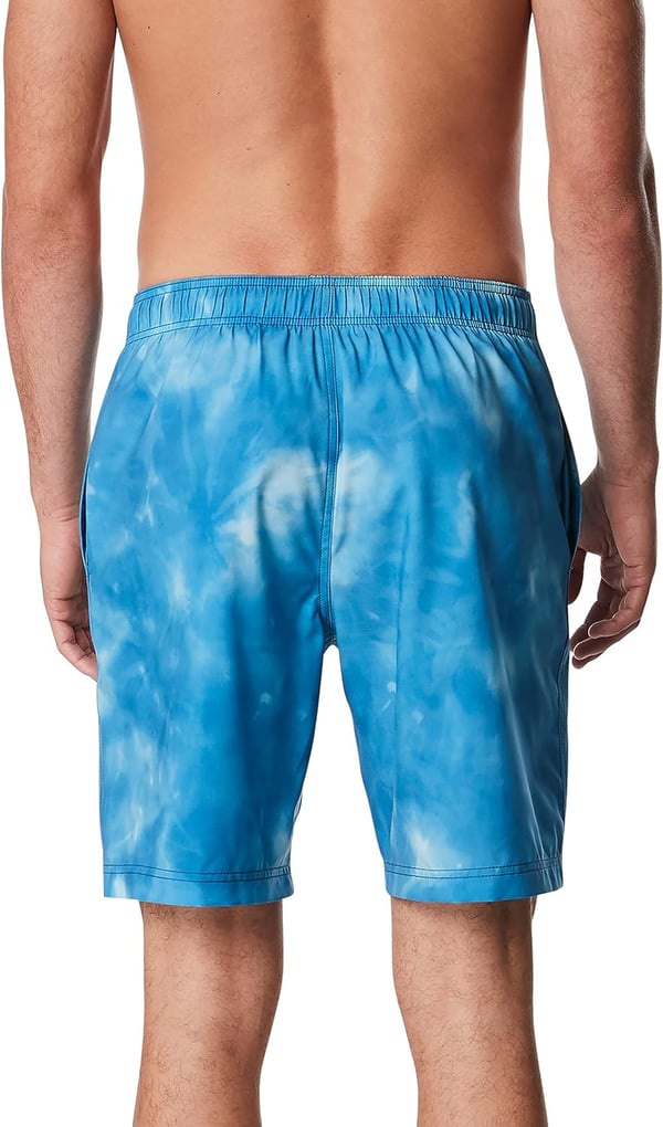 Mens Swim Trunk Knee Length Boardshort Bondi Printed20 Flare Delphinium Blue