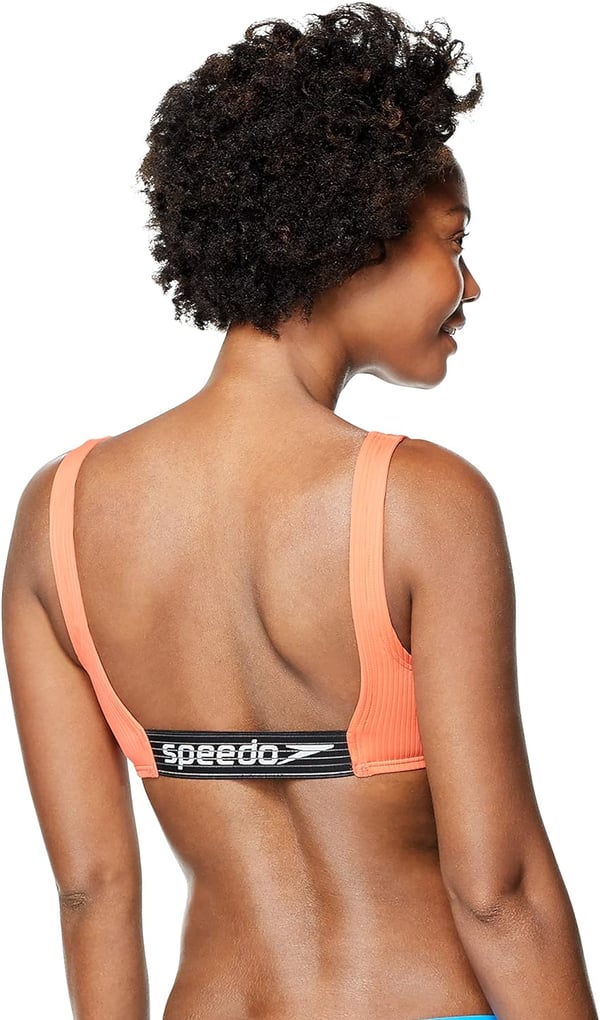 Speedo Womens Swimsuit TopRib Hot Coral