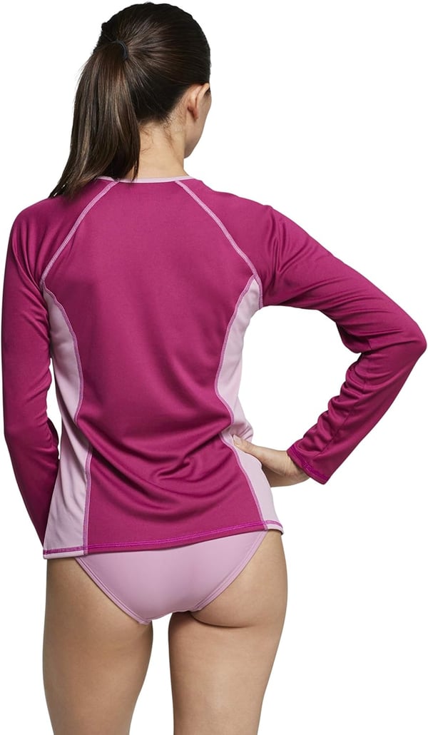 Speedo Womens Uv Swim Shirt Long Sleeve RashguardRaspberry Radiance