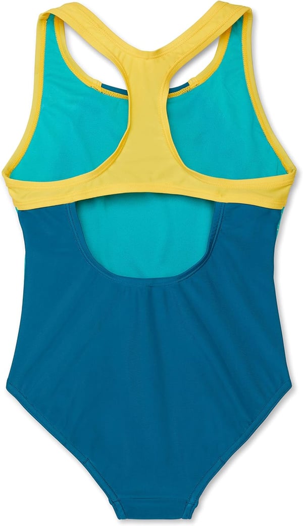 Speedo Girls Swimsuit One Piece Mesh Splice Thick StrapOcean Depths