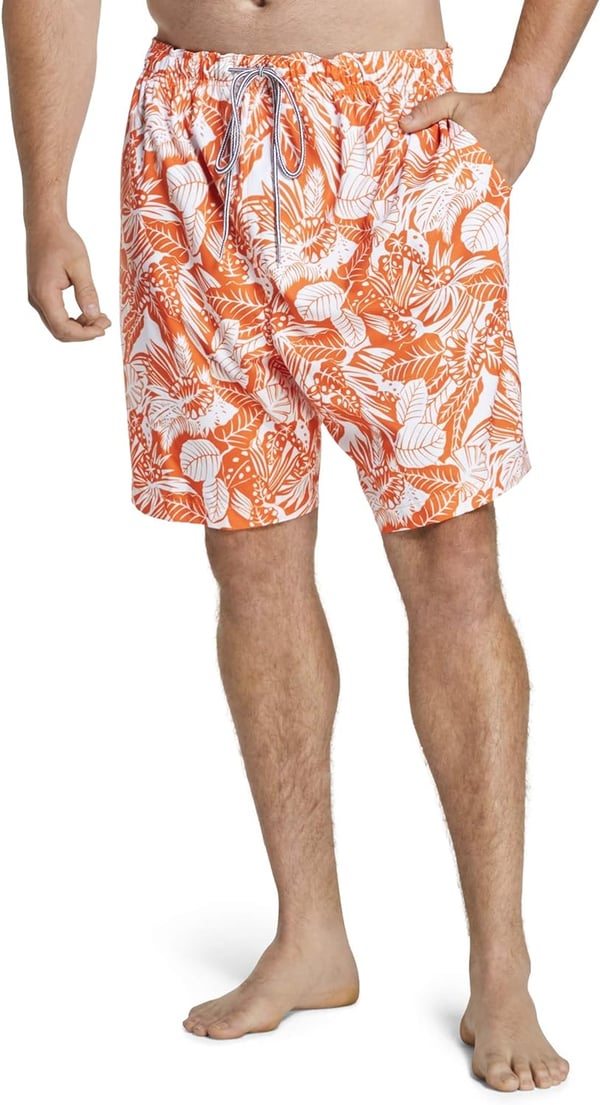 Speedo Mens Swim Trunk Big and Tall RedondoOrange PopWhite