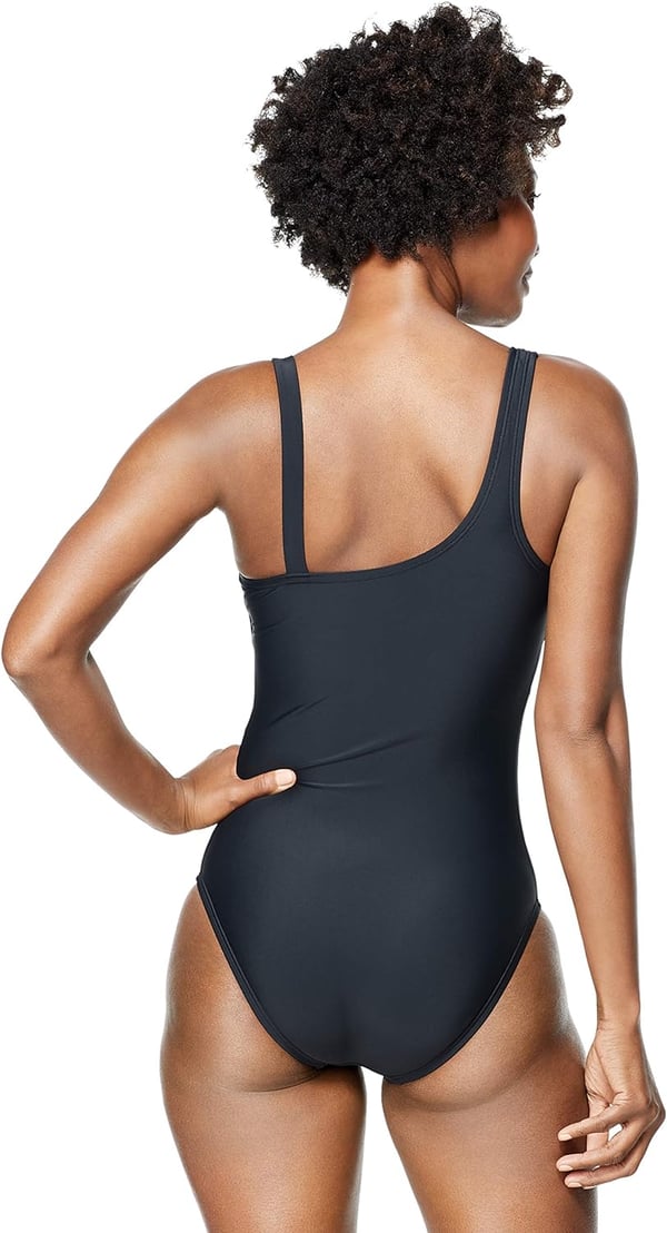 Speedo Womens Swimsuit One Piece Asymmetrical Contemporary CutSpeedo Black