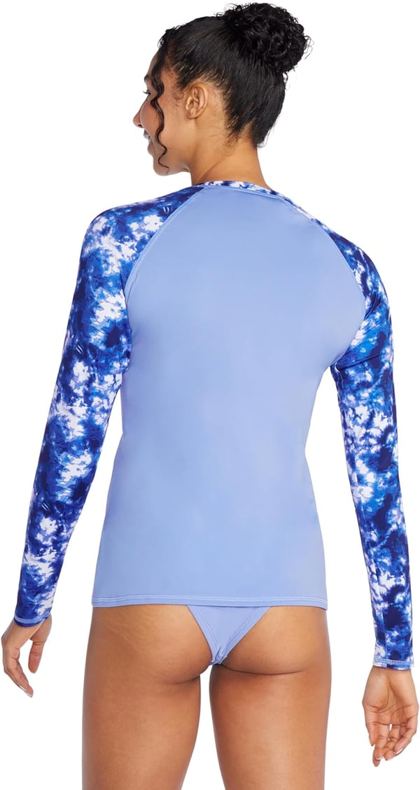 Speedo Womens Uv Swim Shirt Long Sleeve RashguardSeaswept Tie Dye