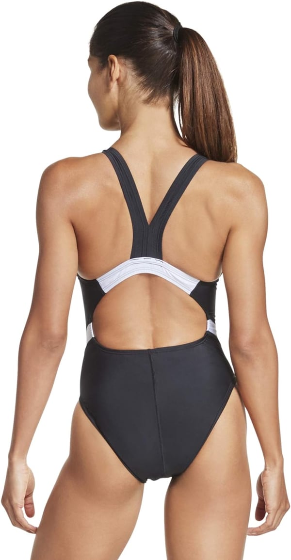 Speedo Womens Swimsuit One Piece Creora Highclo Quantum Splice High Cut SolidFusion Speedo Black