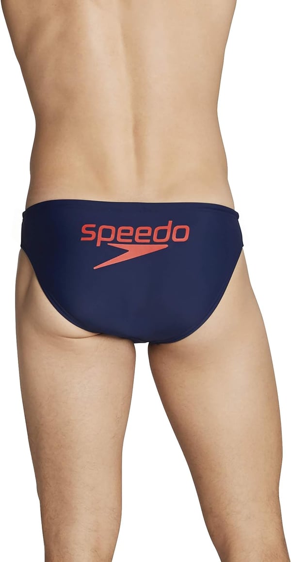 Speedo Mens Swimsuit Brief PowerFlex Eco SolarLogo Speedo Navy