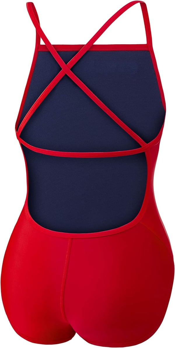 Speedo Womens Guard Swimsuit One PieceCross Back Speedo Red