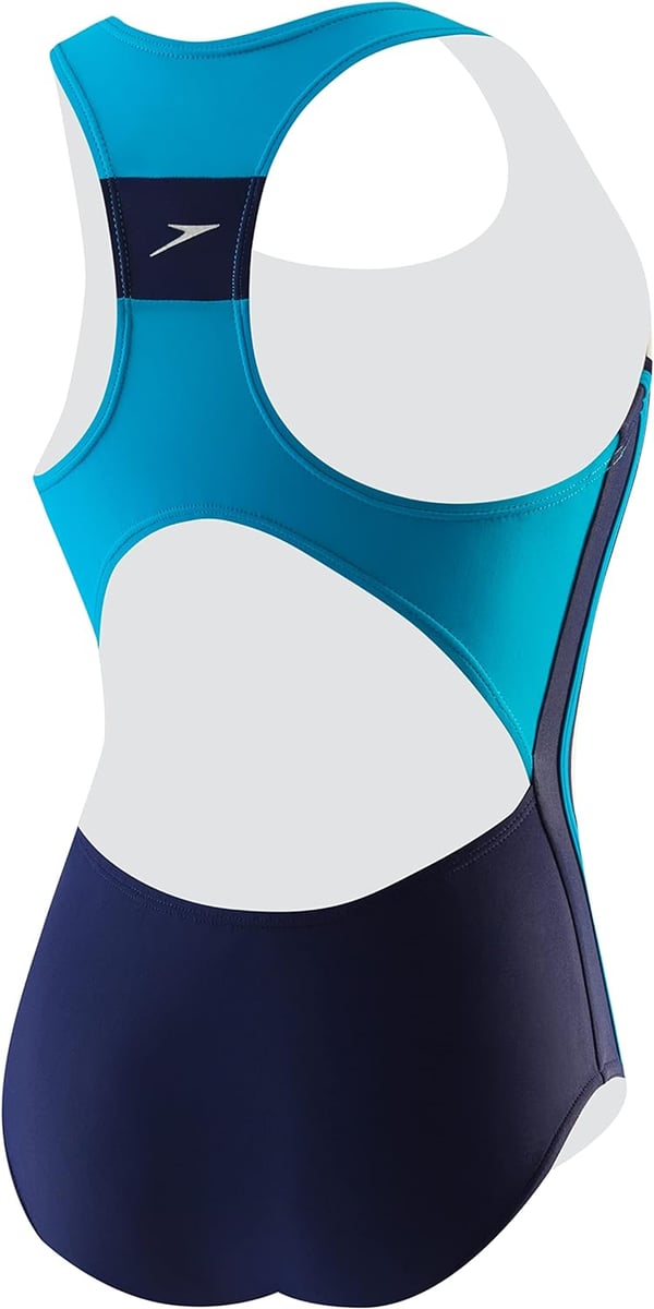 Speedo Girls Swimsuit One Piece Infinity Splice Thick StrapDeep Water