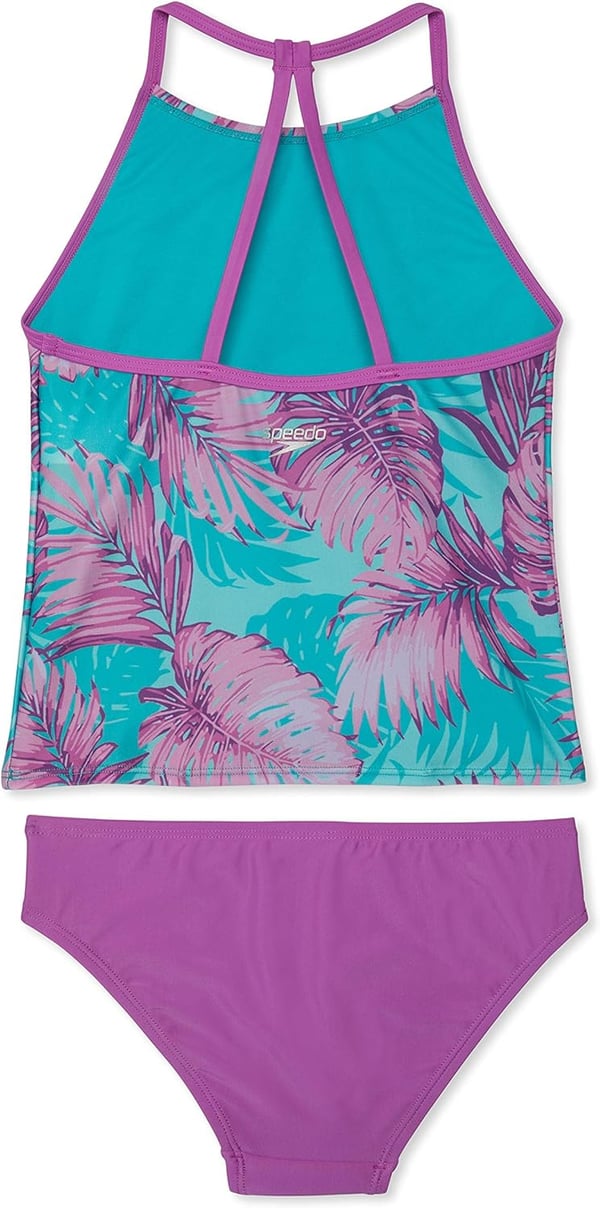 Speedo Girls Swimsuit Two Piece Tankini Thin StrapShady Palm