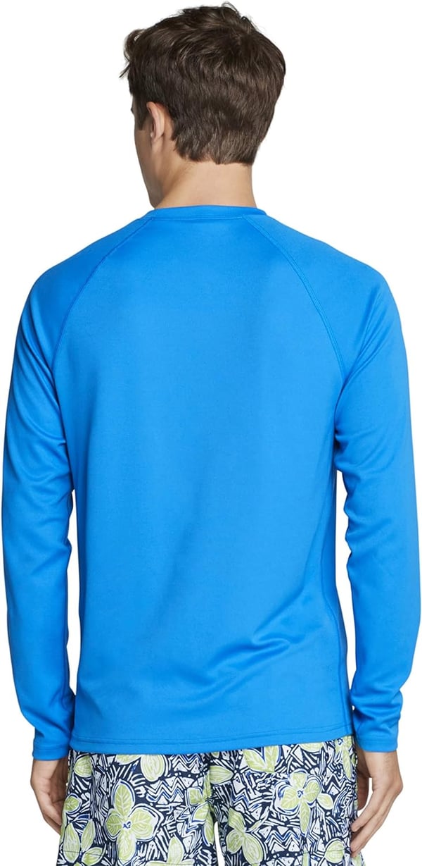 Speedo Mens Uv Swim Shirt Easy Long Sleeve Regular FitBlue Lemonade