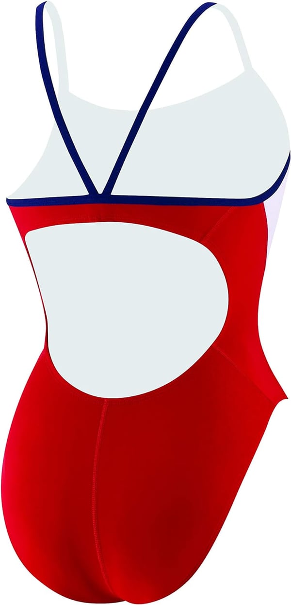 Speedo Womens Guard Swimsuit One PieceEnergy Back Us Red