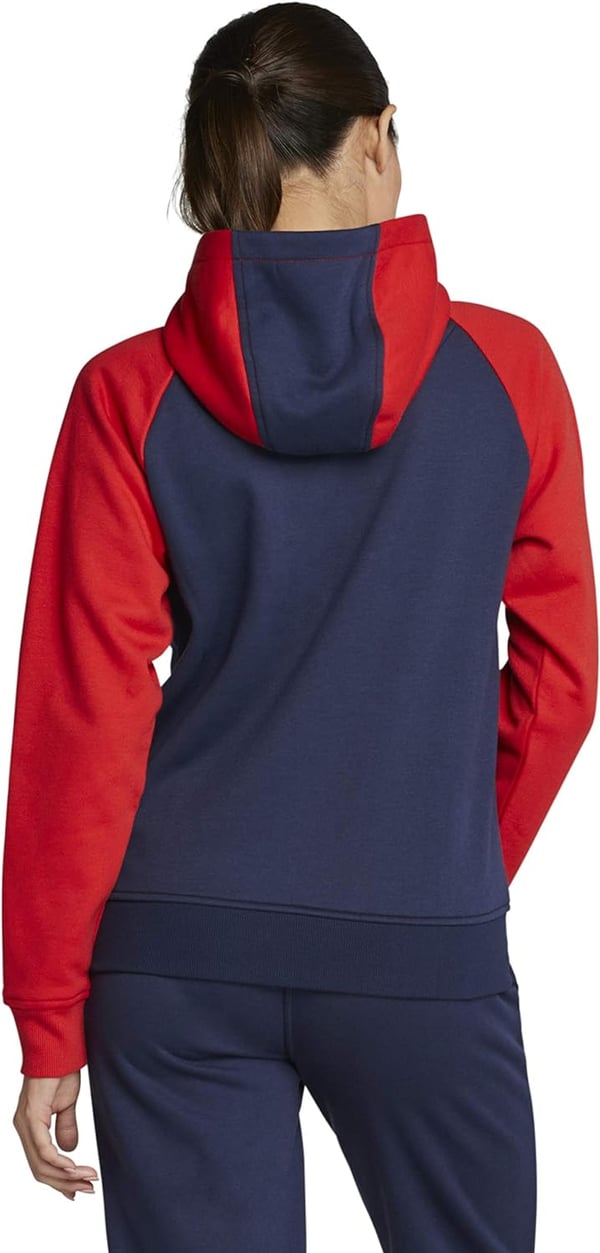 Speedo Womens Sweatshirt Full Zip Hooded Jacket Team Warm UpRedWhiteBlue