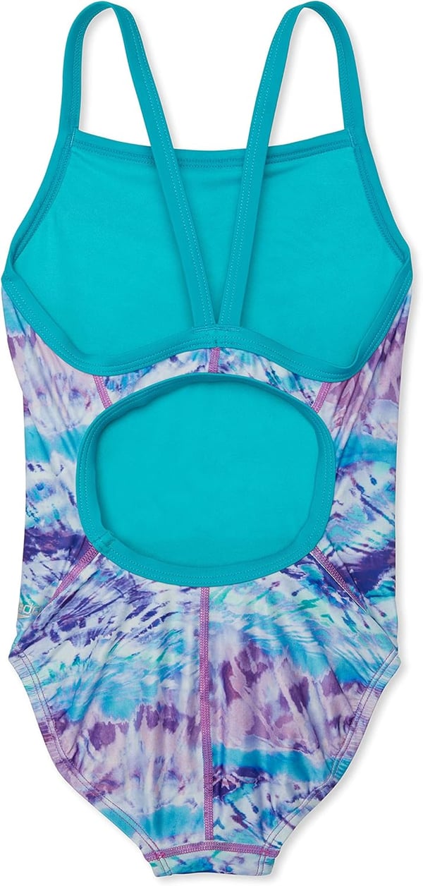 Speedo Girls Swimsuit One Piece Thin StrapsTie Dye Magic