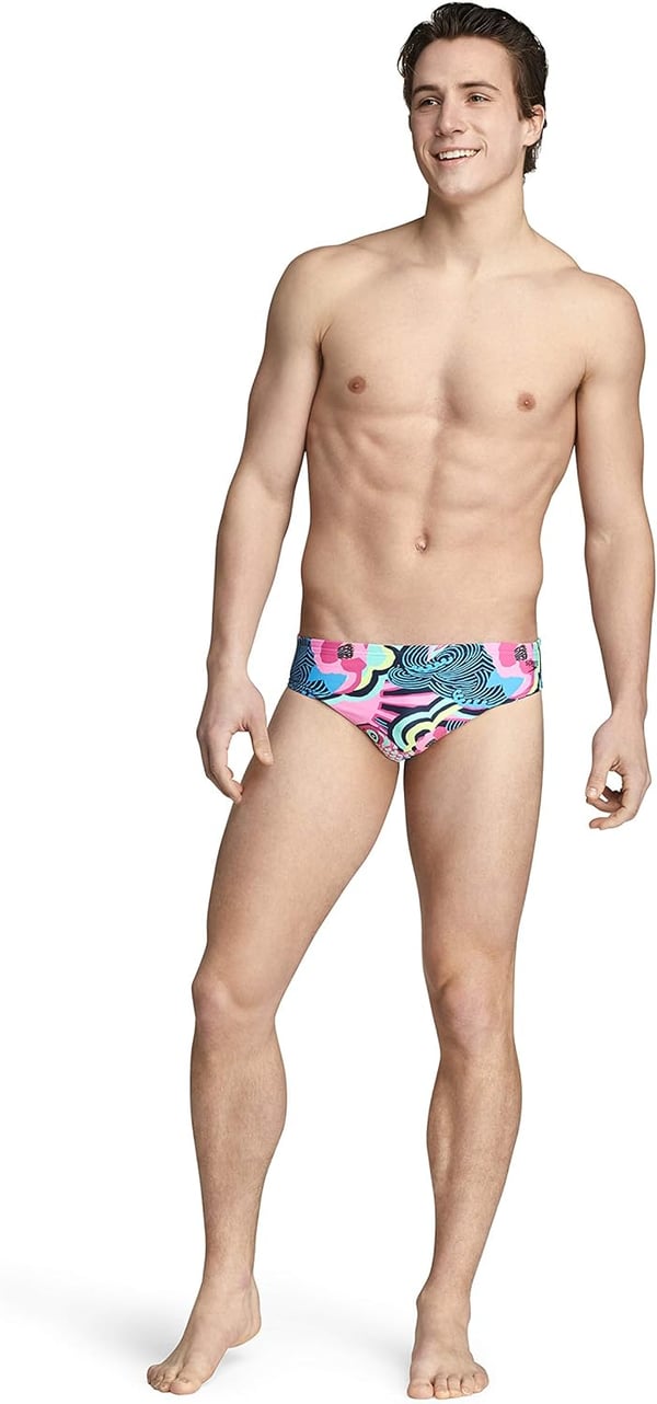 Speedo Mens Swimsuit Brief Endurance Lite Turnz PrintedTrue Blue