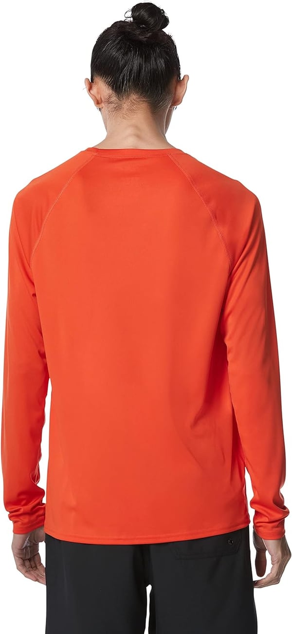 Speedo Mens Uv Swim Shirt Easy Long Sleeve Regular FitSpicy Orange