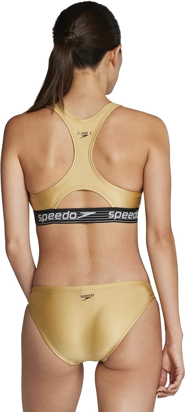 Speedo Womens Swimsuit Bottom Bikini Creora Highclo HipsterGold