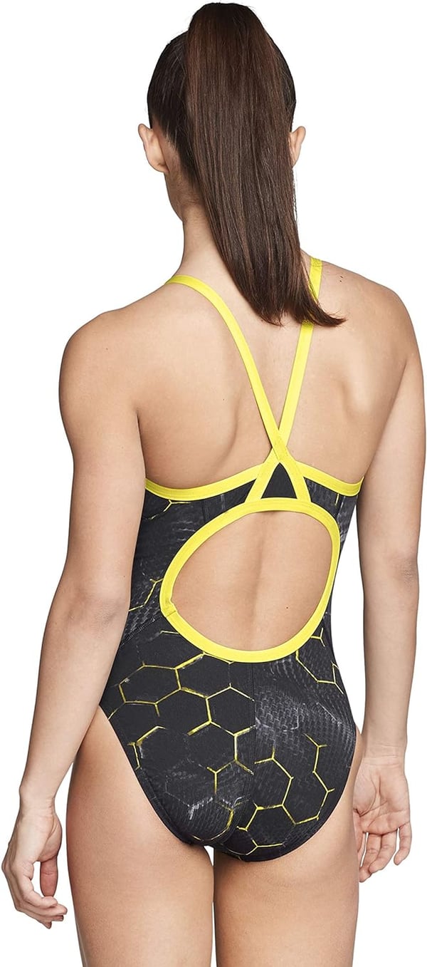 Speedo Womens Solar Boom Flyback SwimsuitEmerging Speedo Yellow