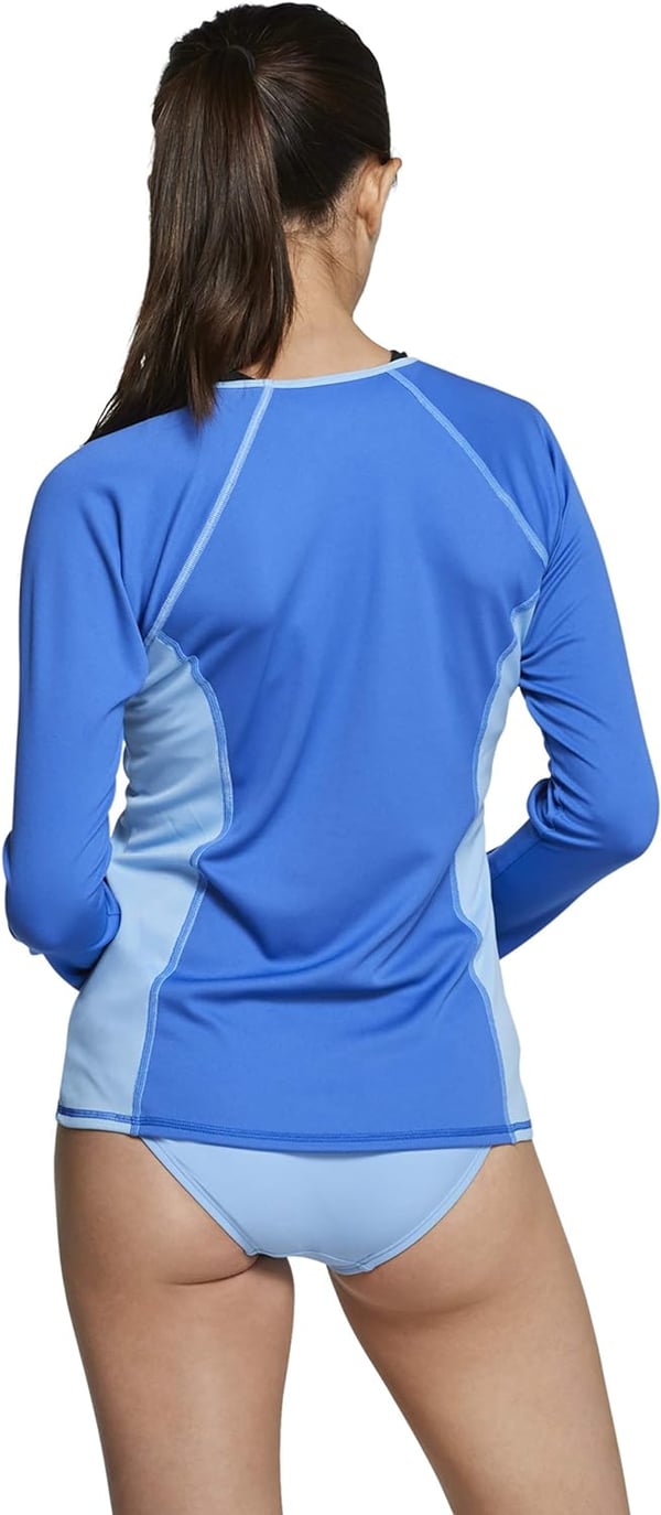 Speedo Womens Uv Swim Shirt Long Sleeve RashguardHyper Blue