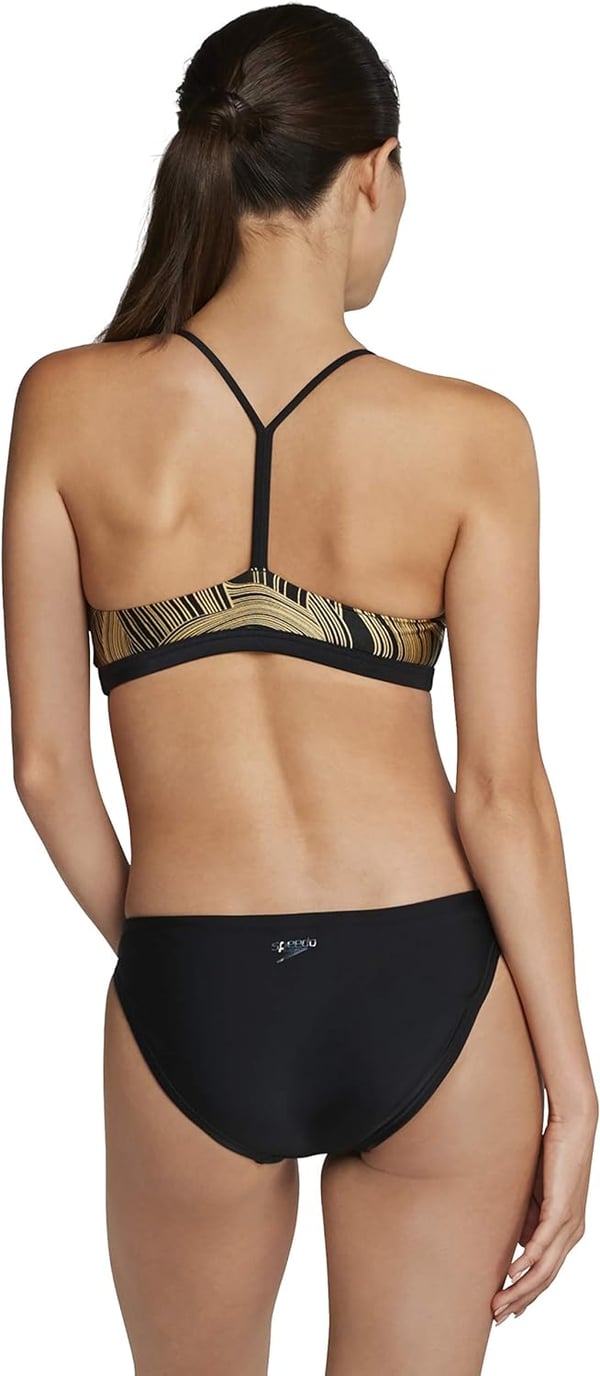 Speedo Womens Swimsuit TopBlackGold