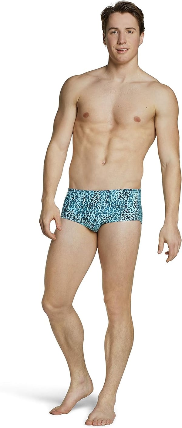 Speedo Mens Swimsuit Euro Brief Endurance PrintedAqua