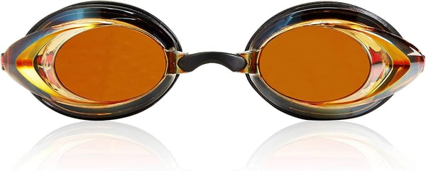 Speedo UnisexAdult Swim Goggles Mirrored Vanquisher 20BlackAmber