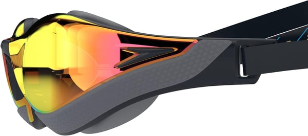 Speedo UnisexAdult Swim Goggles Mirrored Fastskin Pure FocusBlackCool GreyRuby