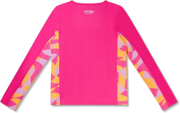 Speedo Girls Uv Swim Shirt Long Sleeve RashguardSliced Geo